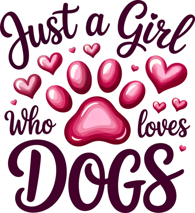 Just A Girl Who Loves Dogs 100% Cotton Fabric Panel Block CC214