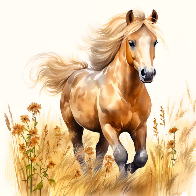 Horse 100% Cotton Fabric Panel Block CC235