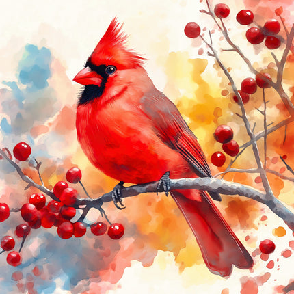 winter cardinal fabric panel