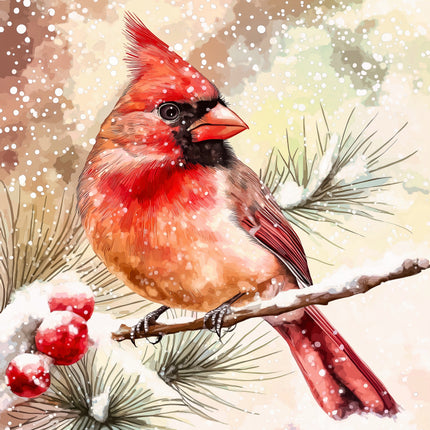 winter cardinal fabric panel