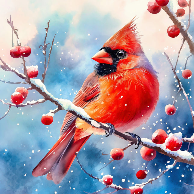 winter cardinal fabric panel