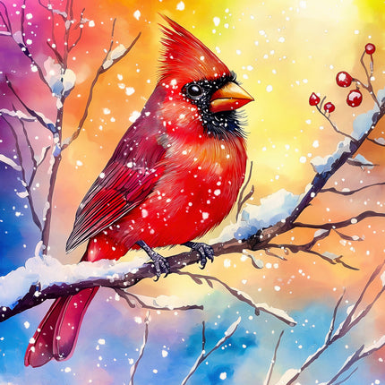 winter cardinal fabric panel