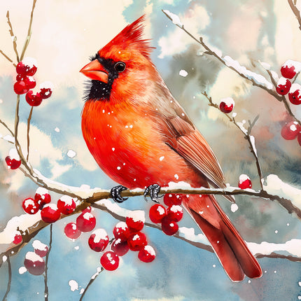winter cardinal fabric panel