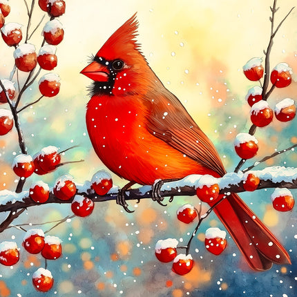 Red cardinal fabric panel