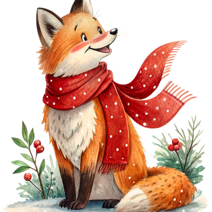 Winter Fox 100% Cotton Fabric Panel Block CC273