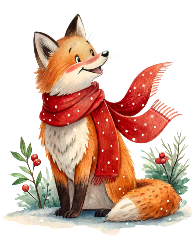 Winter Fox 100% Cotton Fabric Panel Block CC273