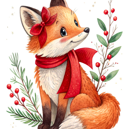 Winter Fox 100% Cotton Fabric Panel Block CC274