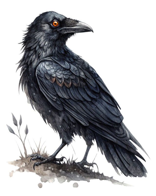 black crow fabric panel