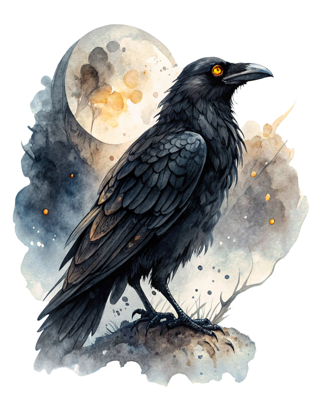 Halloween Raven 100% Cotton Fabric Panel Block CC293