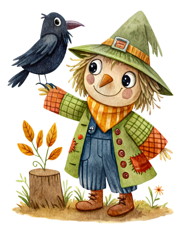 scarecrow cotton fabric panel