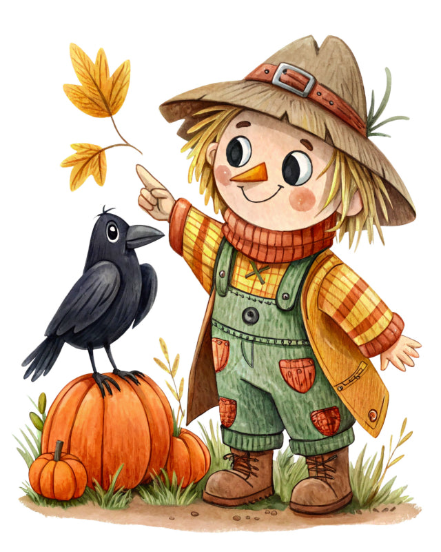scarecrow cotton fabric panel