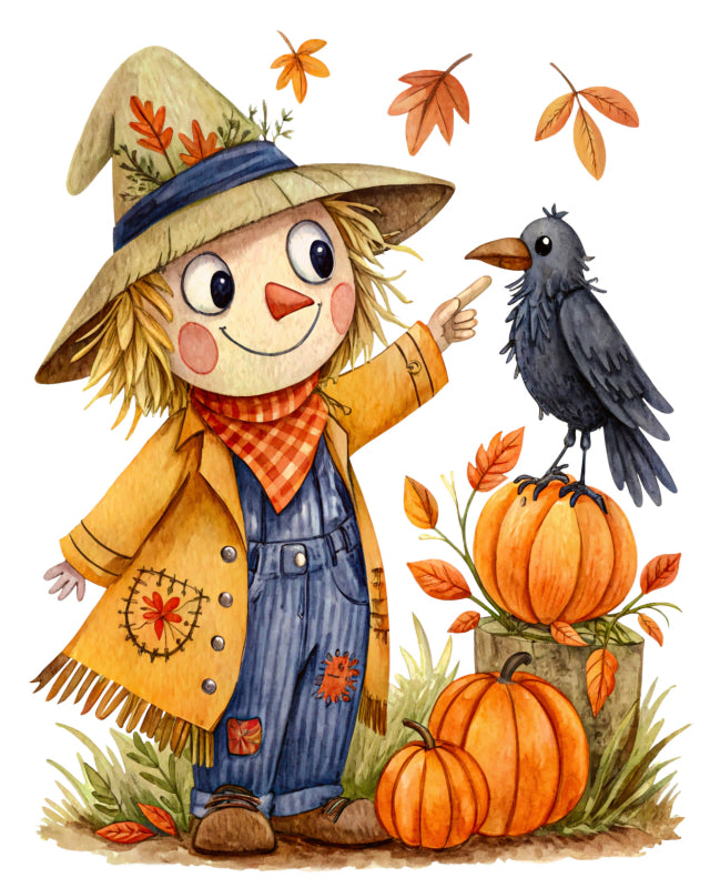 scarecrow cotton fabric panel