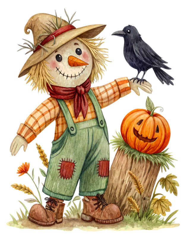 scarecrow cotton fabric panel