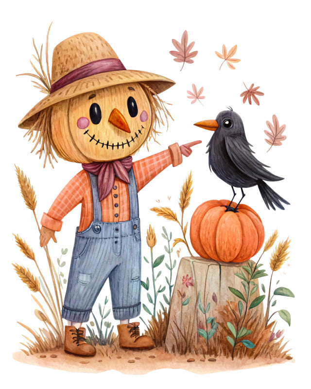 scarecrow cotton fabric panel