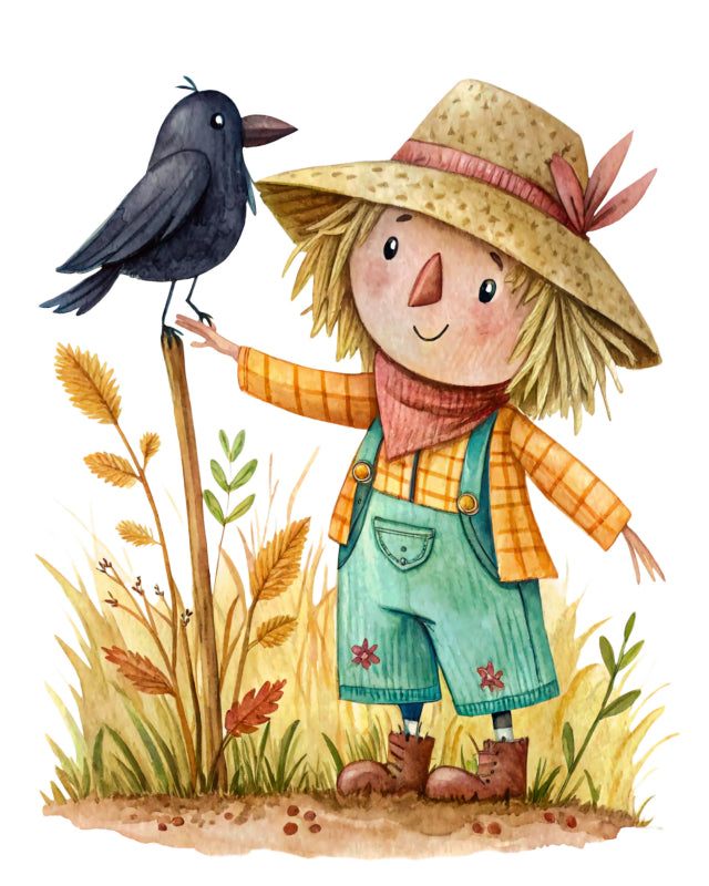 scarecrow cotton fabric panel