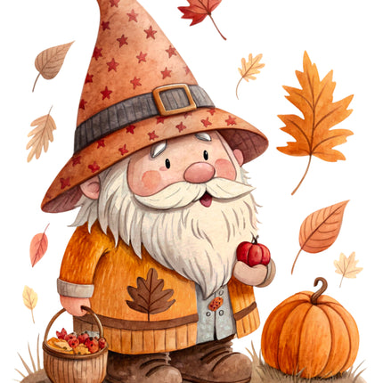 Autumn Gnome 100% Cotton Fabric Panel Block CC381