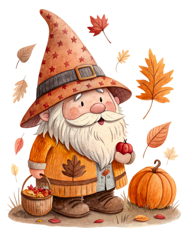 Autumn Gnome 100% Cotton Fabric Panel Block CC381