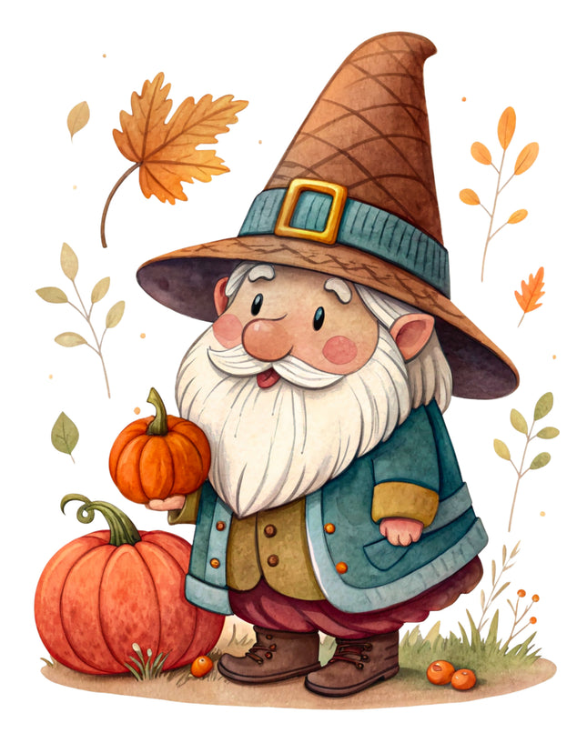 Autumn Gnome 100% Cotton Fabric Panel Block CC385