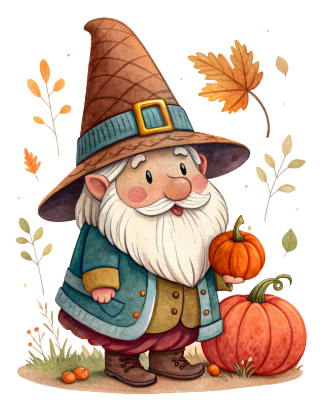 halloween gnome fabric panel square