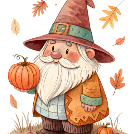 Autumn Gnome 100% Cotton Fabric Panel Block CC387