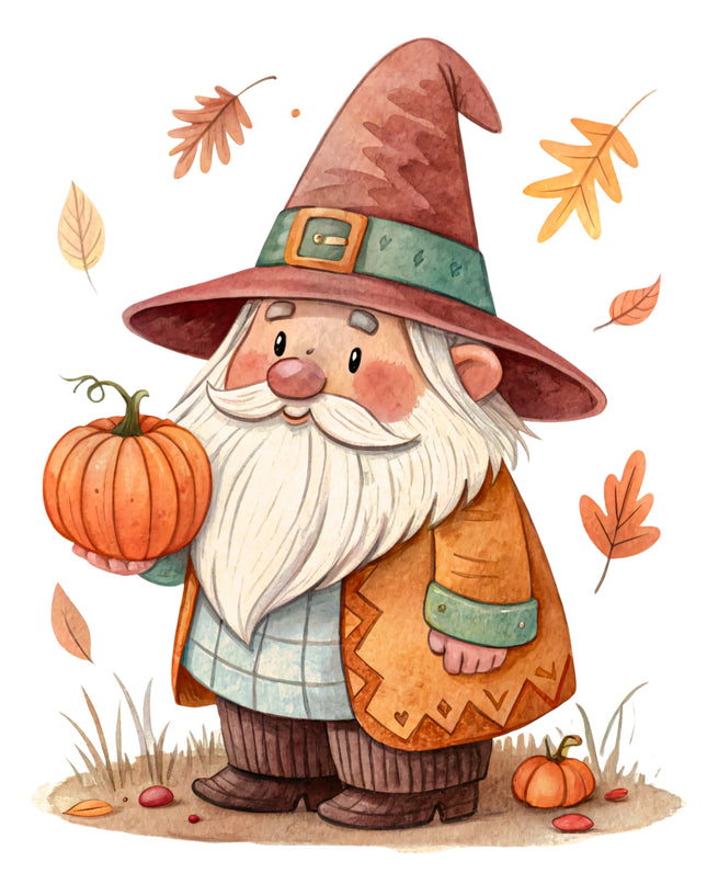 Autumn Gnome 100% Cotton Fabric Panel Block CC387