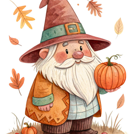 halloween gnome fabric panel square