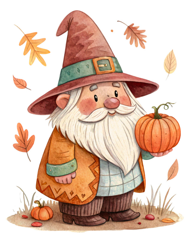 halloween gnome fabric panel square