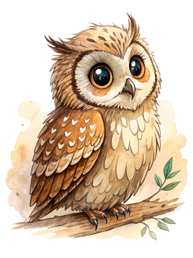 Owl 100% Cotton Fabric Panel Block CC390