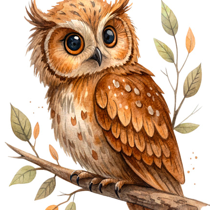 Owl 100% Cotton Fabric Panel Block CC391