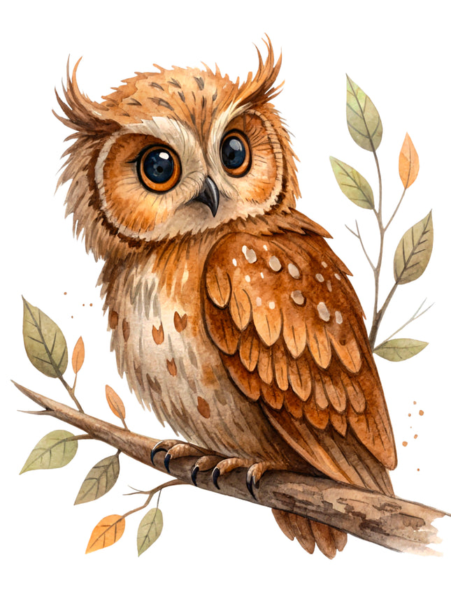 Owl 100% Cotton Fabric Panel Block CC391