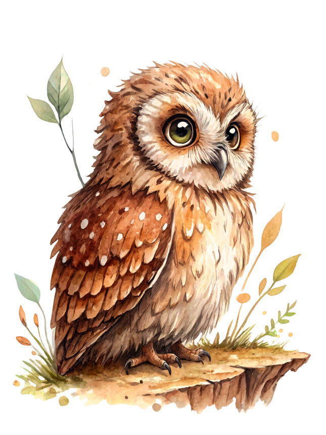 Owl 100% Cotton Fabric Panel Block CC392