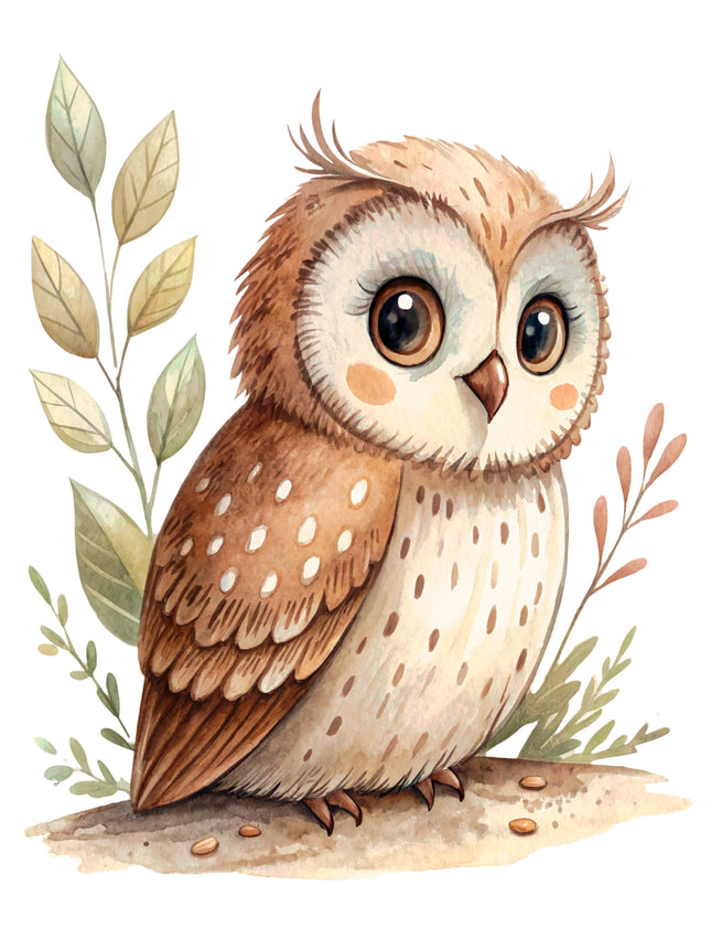 Owl 100% Cotton Fabric Panel Block CC393