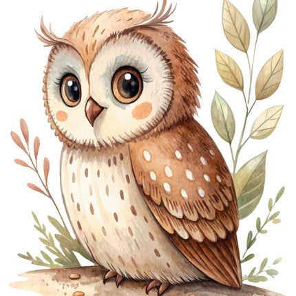 owl fabric panel square