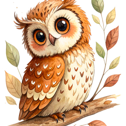 Owl 100% Cotton Fabric Panel Block CC394