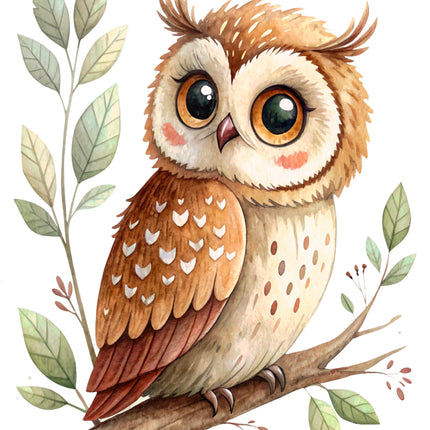 Owl 100% Cotton Fabric Panel Block CC397