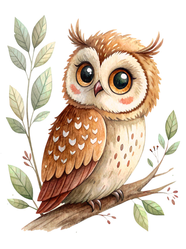 Owl 100% Cotton Fabric Panel Block CC397