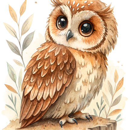 Owl 100% Cotton Fabric Panel Block CC398