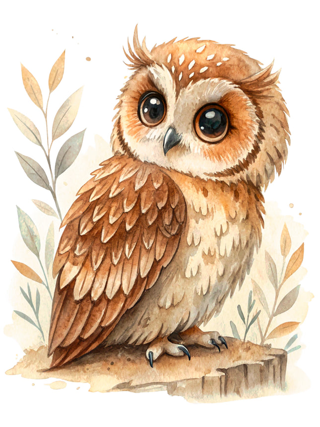 Owl 100% Cotton Fabric Panel Block CC398