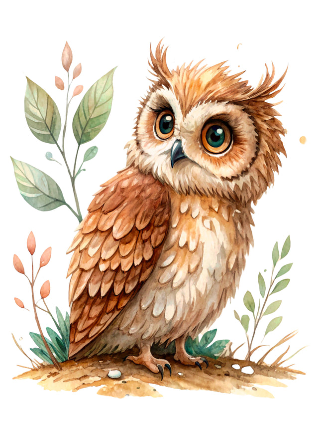 Owl 100% Cotton Fabric Panel Block CC400