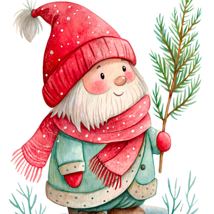 Winter Gnome 100% Cotton Fabric Panel Block CC402