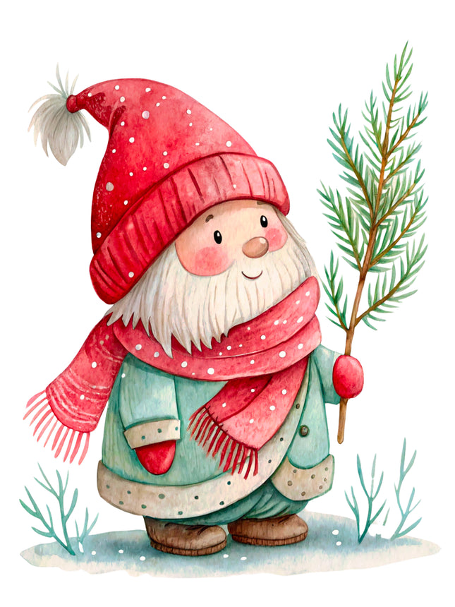 Winter Gnome 100% Cotton Fabric Panel Block CC402