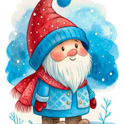 Winter Gnome 100% Cotton Fabric Panel Block CC403