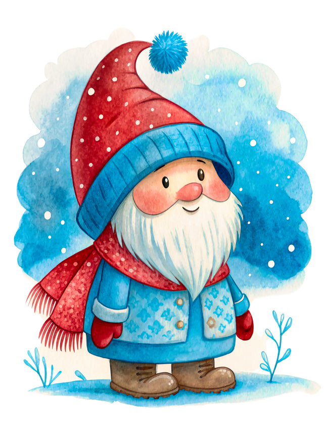 Winter Gnome 100% Cotton Fabric Panel Block CC403