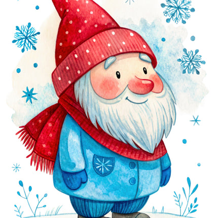 winter gnome cotton fabric panel
