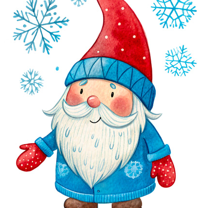 Winter Gnome 100% Cotton Fabric Panel Block CC411