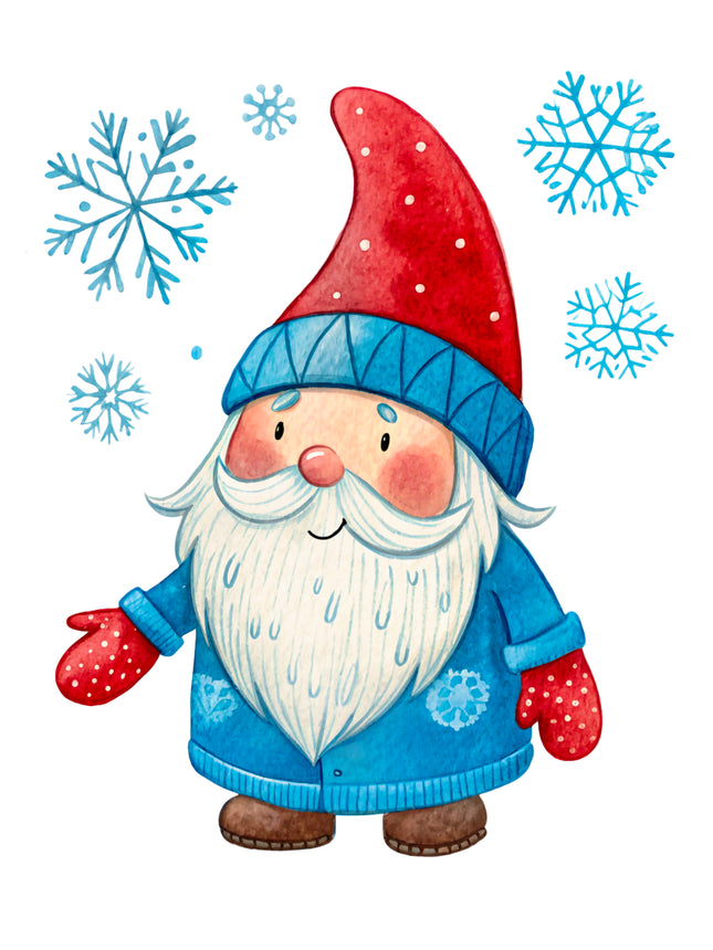 Winter Gnome 100% Cotton Fabric Panel Block CC411