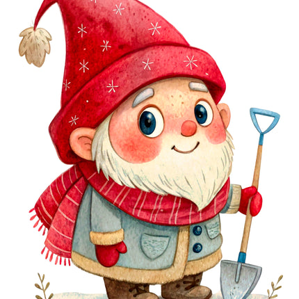 Winter Gnome 100% Cotton Fabric Panel Block CC414