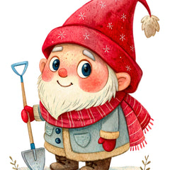 winter gnome cotton fabric panel