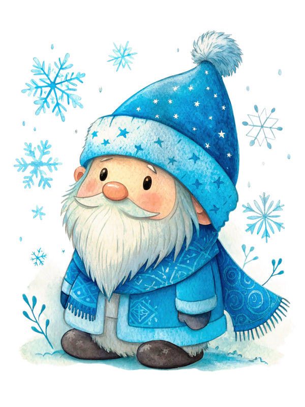 winter gnome fabric panel