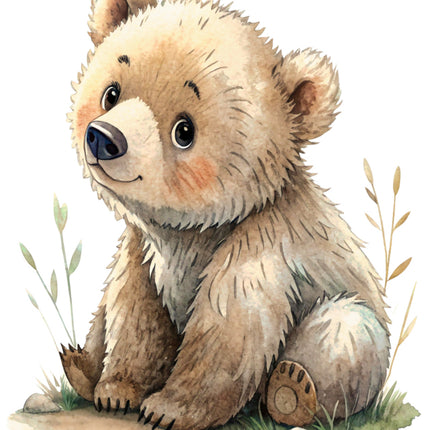 bear cotton fabric panel
